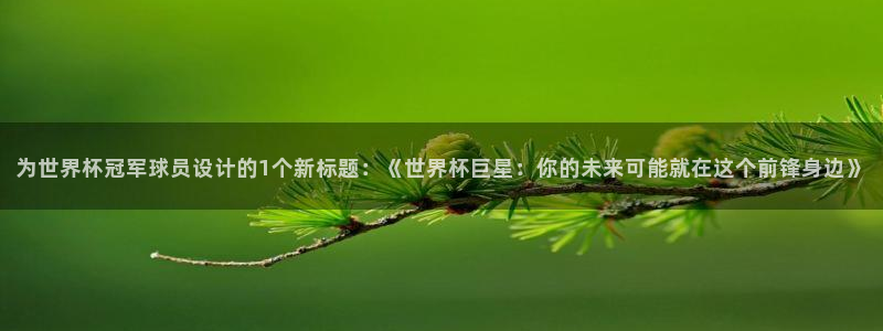 足球世界杯时间：为世界杯冠军球员设计的1个新标题：《世界杯巨星：你的未来可能就在这个前锋身边》